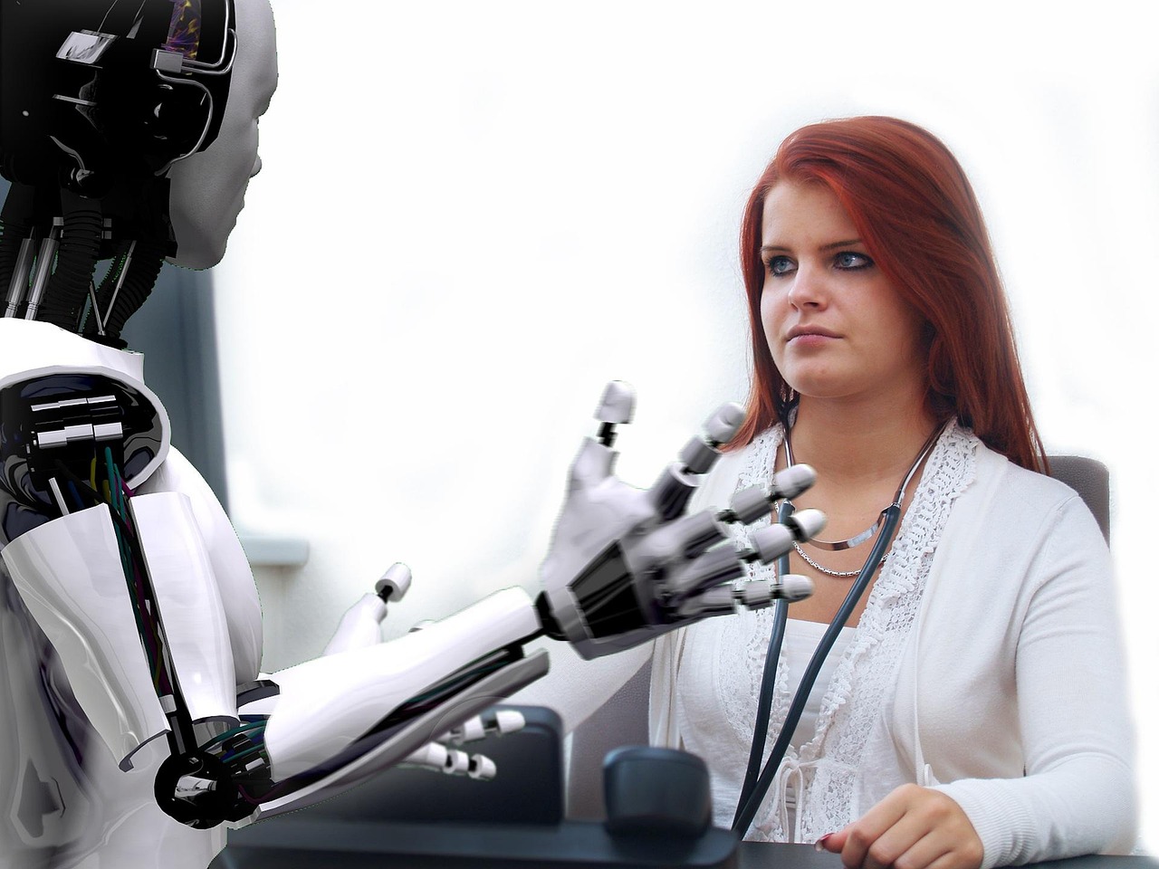 doctor, consulting, consultation hour, meeting, robot, photomontage, robot, robot, robot, robot, robot
